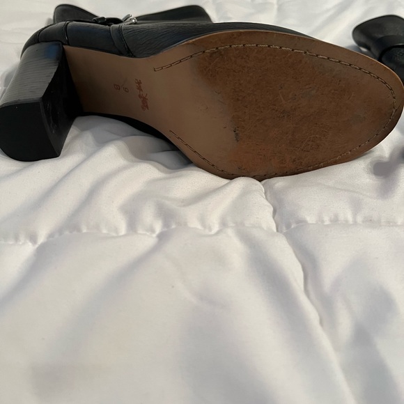 COACH ALEXANDRA BLACK LEATHER MID-CALF BOOT-BUCKLE 9 - Picture 7 of 12